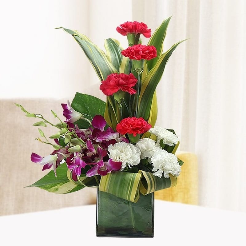 Orchids & Carnations Vase