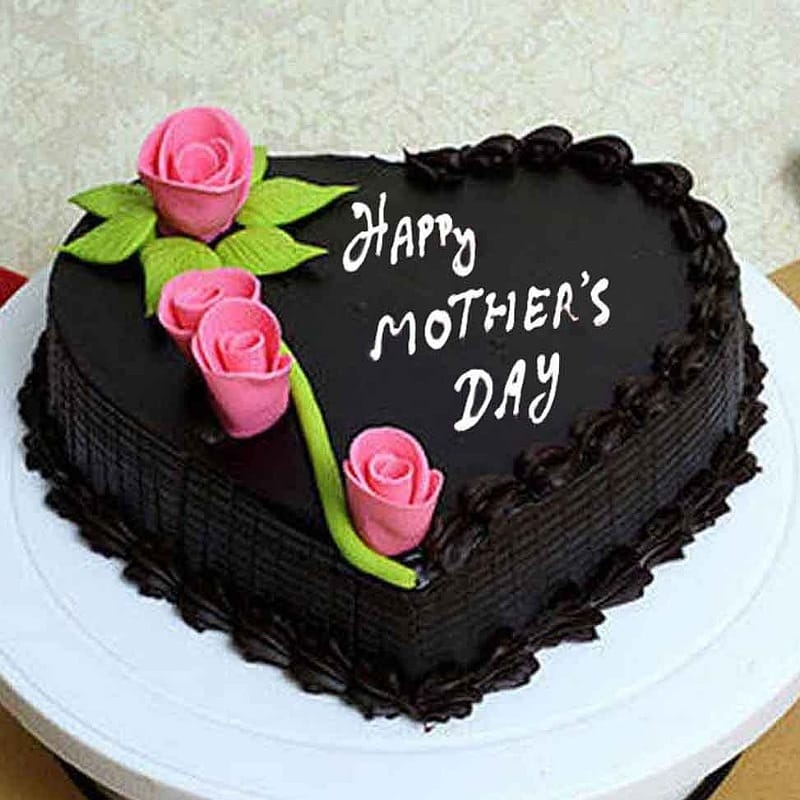 Mother's Day Truffle Heart Cream Cake