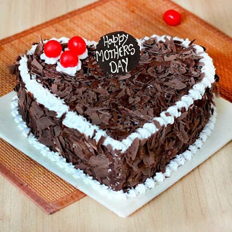 Mother's Day Black Forest Heart Cake
