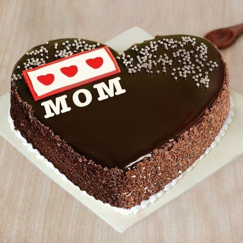 Love Mom Chocolate Heart Cake