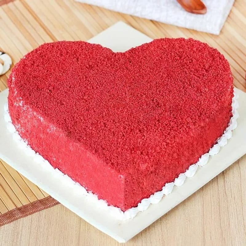 Lovely Red Velvet Heart Cake