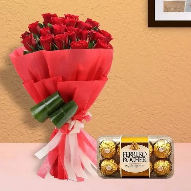Red Blooms With Ferrero Rocher