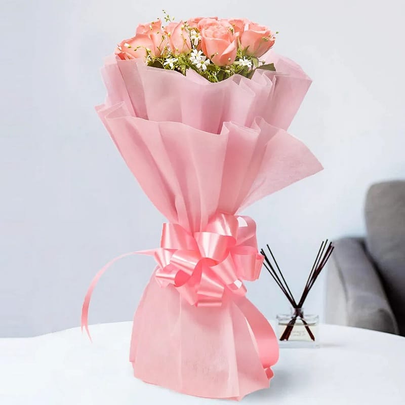 Adorable Pink Roses Bunch