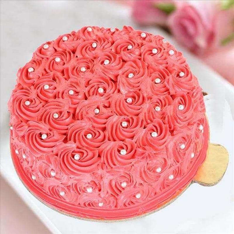 Pink Rose Cream Cake