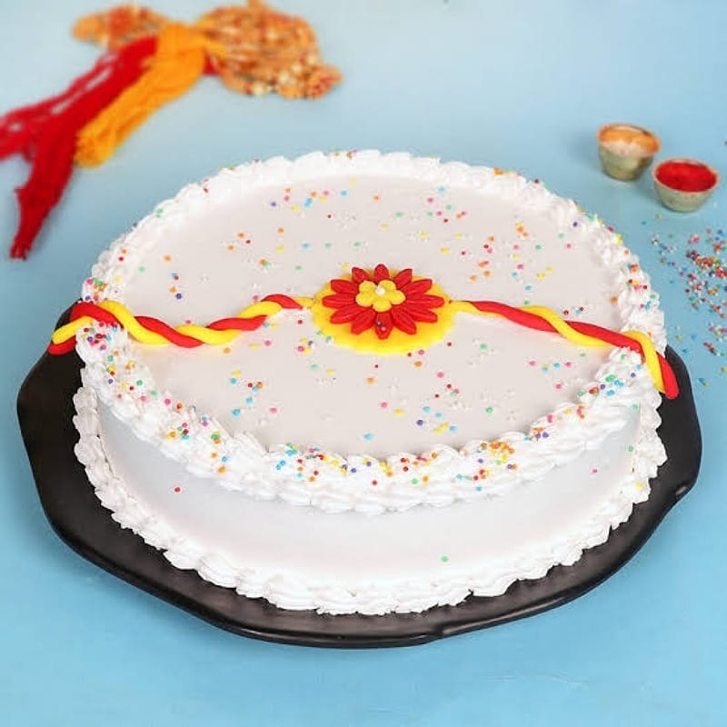 Vanilla Sprinkles Rakhi Cake