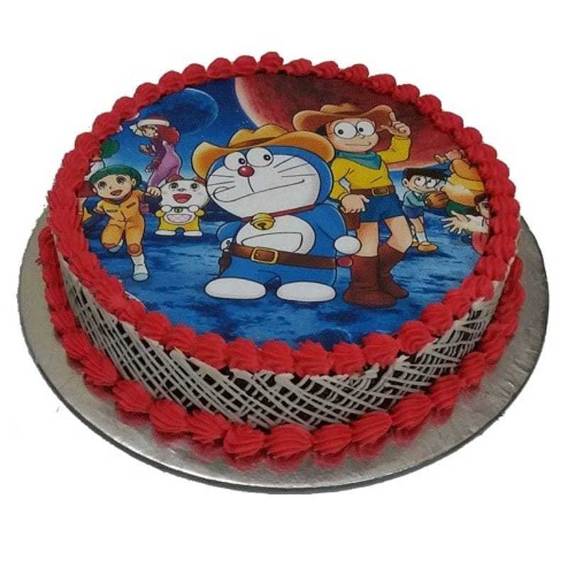Doraemon With Friends Custom Cake