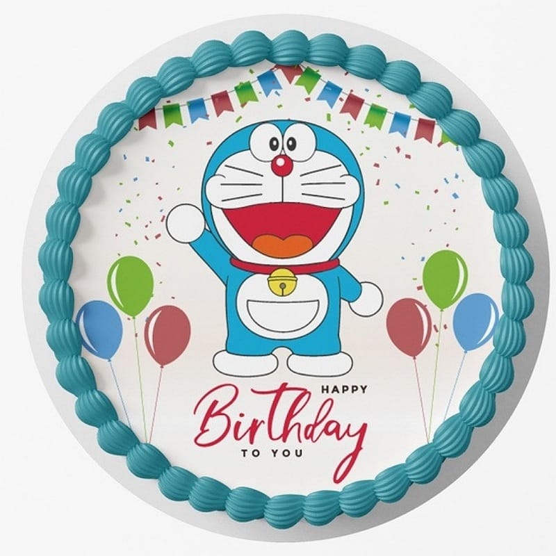 Doraemon Birthday Photo Cake
