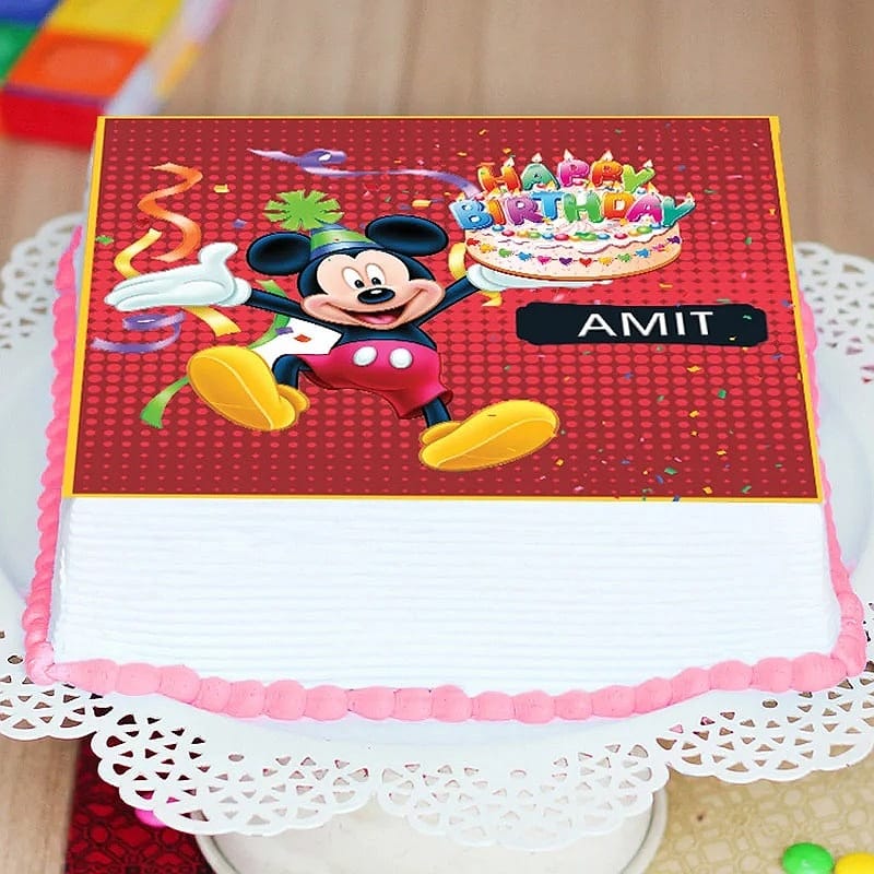 Creamy Personalized Micky Mouse Cake