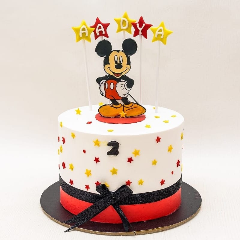 Micky Mouse With Stars Theme Cake