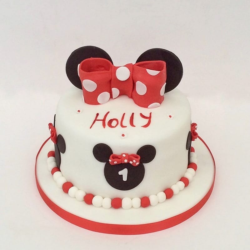 Micky N Minnie Mouse Fondant Cake