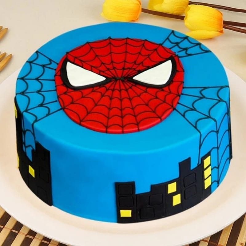 Amazon.com: Spider Hero Happy 5th Birthday Cake Topper, Cartoon Movie Themed  Birthday Party Decorations (gold) : Grocery & Gourmet Food