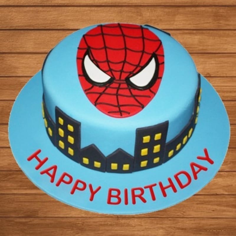 Blue Spiderman Theme Cake – Cakes All The Way