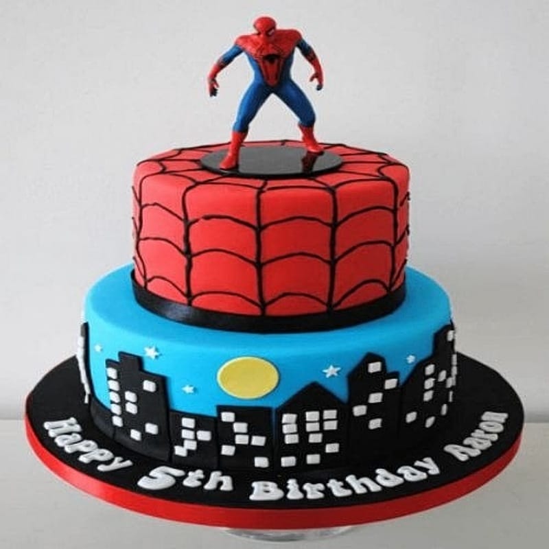 The City Of Spiderman Theme Cake