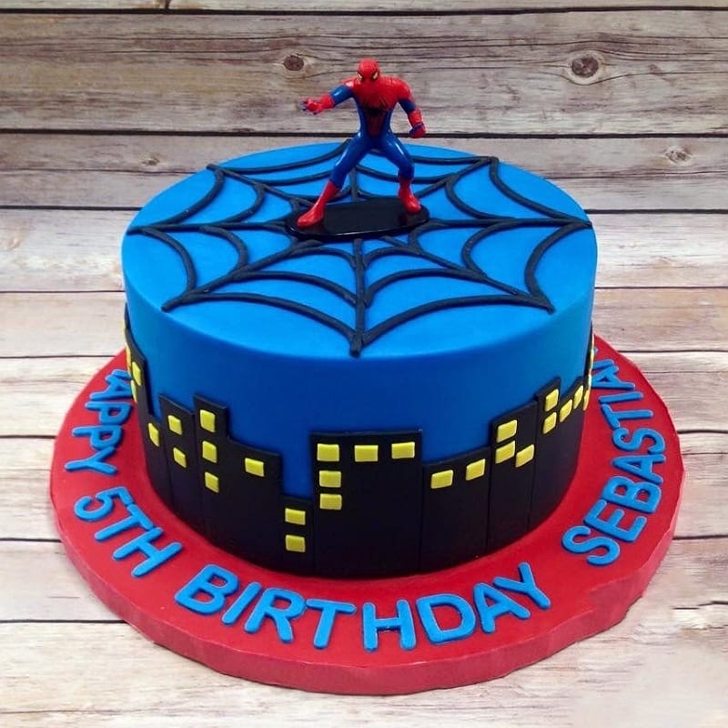 Delish Spiderman Theme Cake