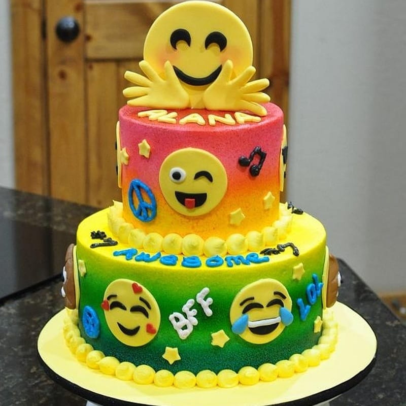 Emoji Birthday Theme Cake