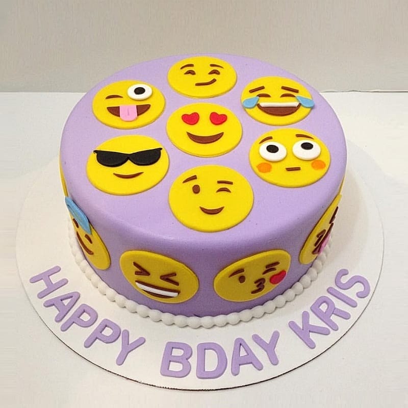 Full Of Emojis Theme Cake