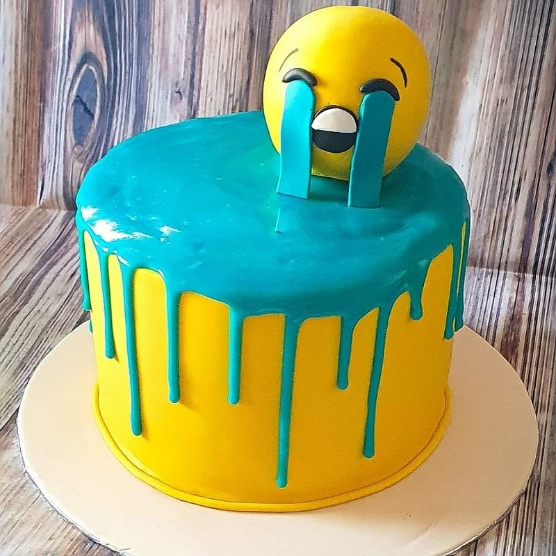 Sad Emoji Theme Cake