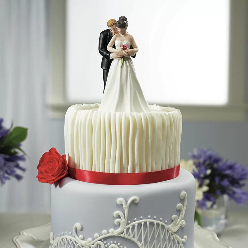 Rose Bride & Groom Cake Topper