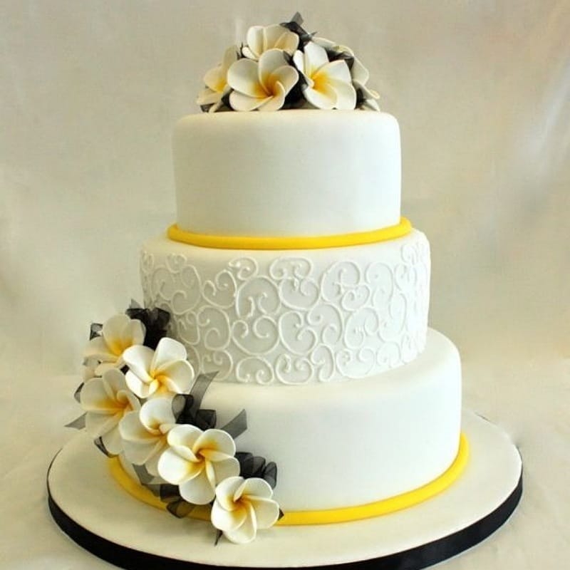 Floral Wedding Theme Cake