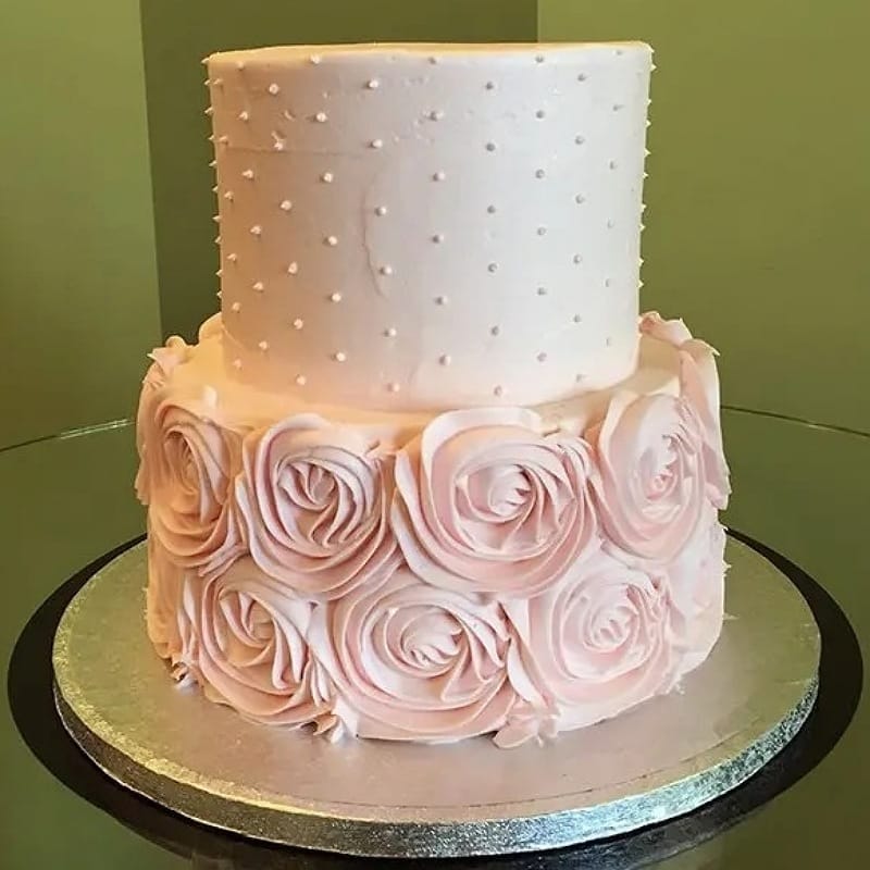 Elegant Rosette Wedding Cake