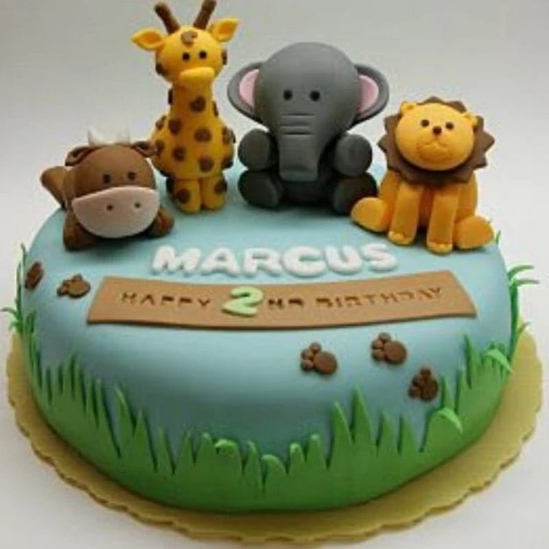 Jungle Friends Theme Cake