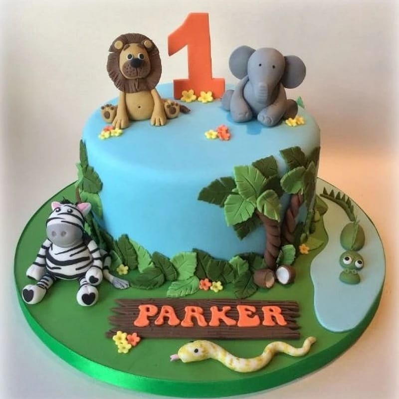 Adorable Jungle Theme Cake