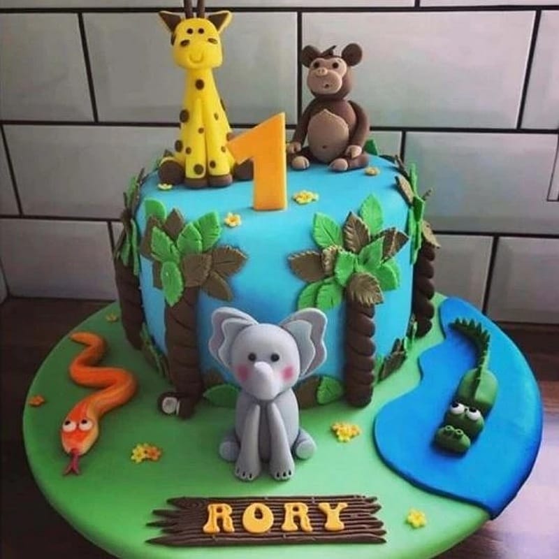 Jungle Animal Theme Cake