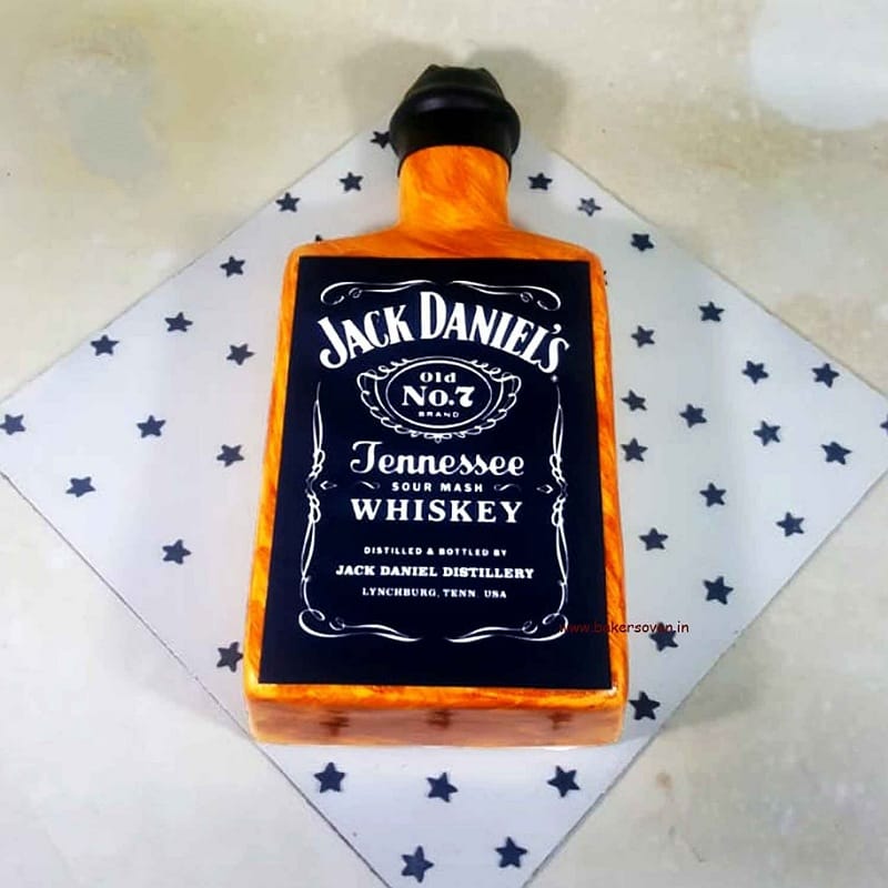 Jack Daniels Bottle Cut Out Cake