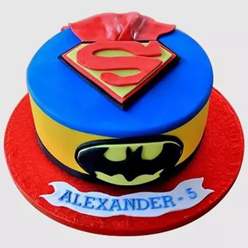 Batman & Superman Theme Cake