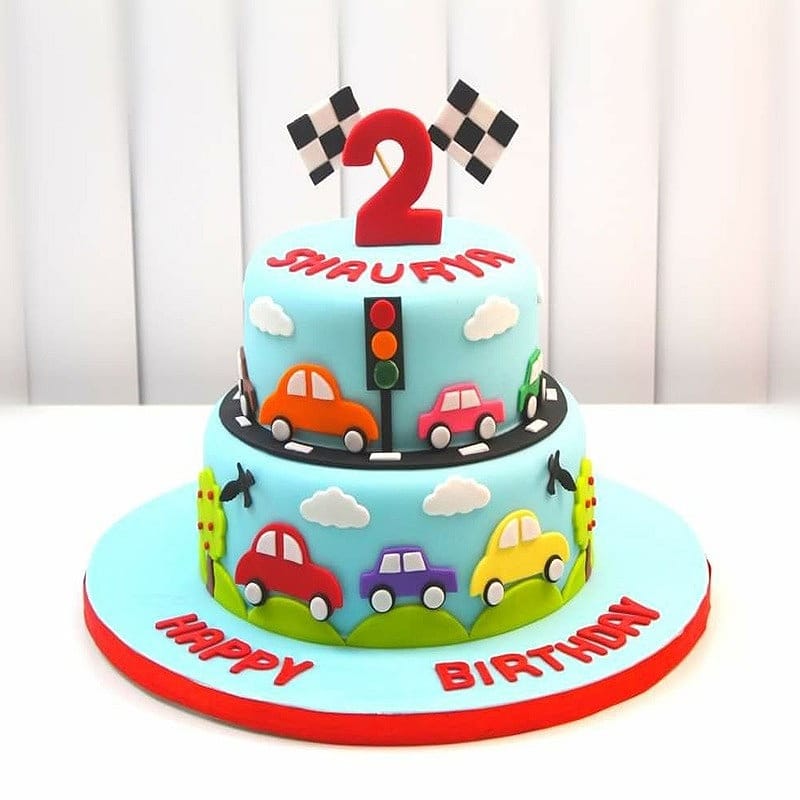 2nd Year Car Theme Cake