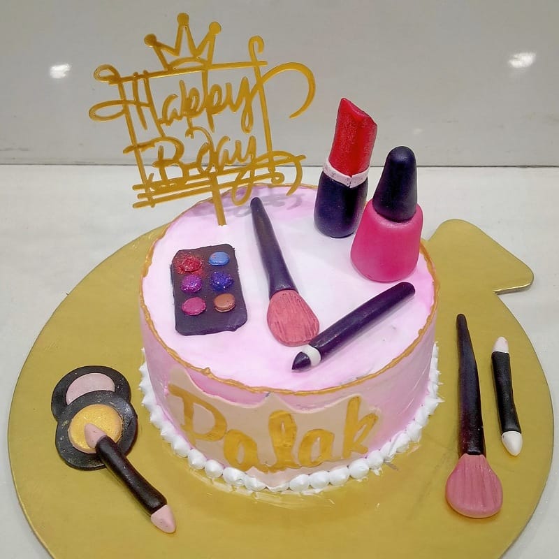 Pink Makeup Theme Cake