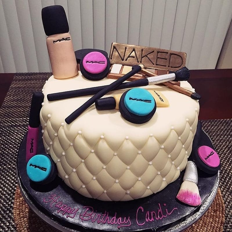 Girly Makeup Theme Cake
