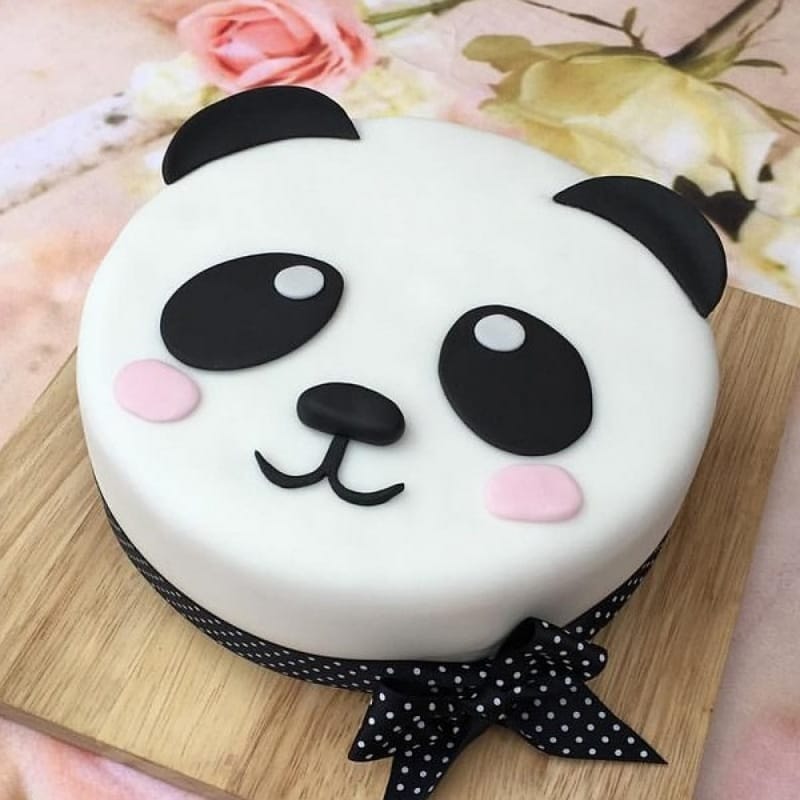Cute Panda Fondant Cake