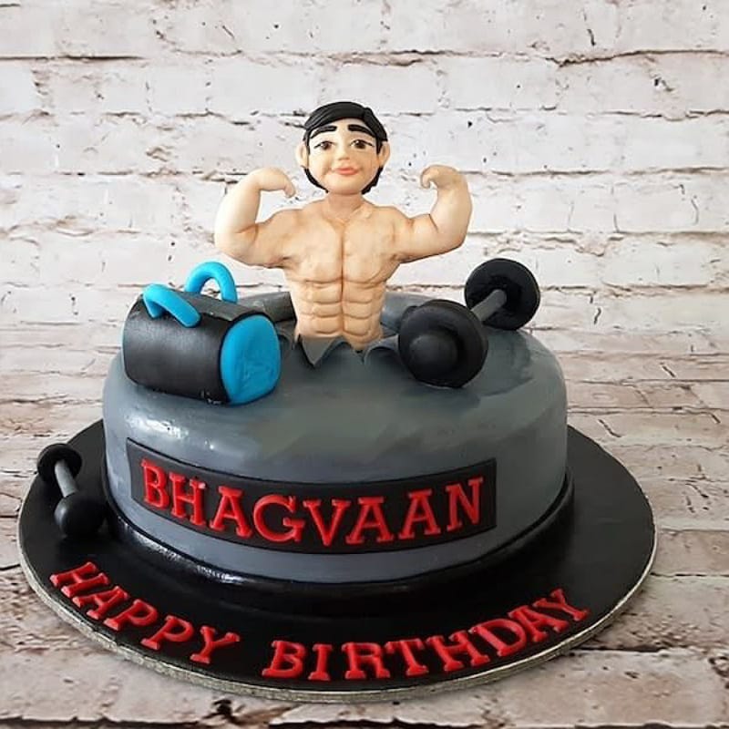 Bodybuilder Fondant Cake