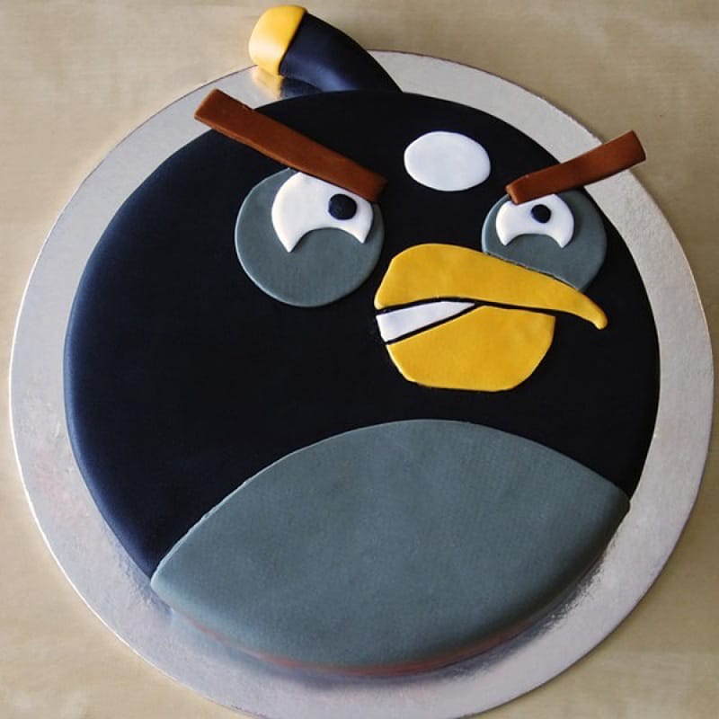 Black Angry Bird Cake