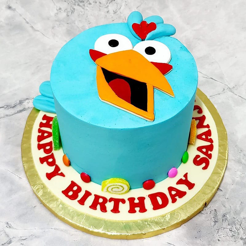 Blue Angry Bird Cake
